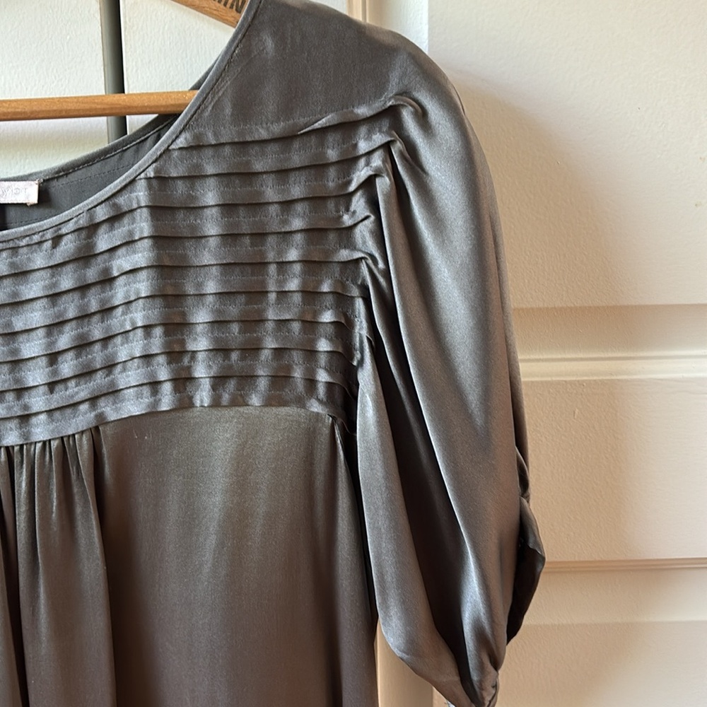 Rebecca Taylor Gray Silk Top Size 6